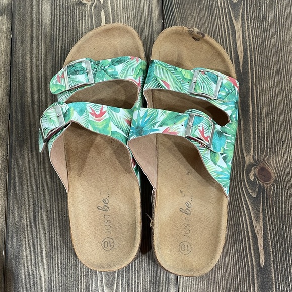 🌟2x Host Pick🌟Tropical Double Strap Footbed Sandals - Picture 2 of 5
